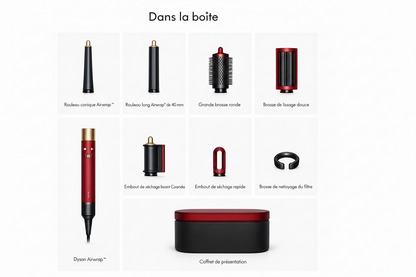 Multi-styler Dyson Airwrap i.d.™ - cheveux bouclés à frisés (Velours Rouge/Or)